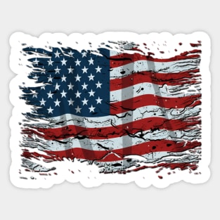 Tattered American flag Sticker